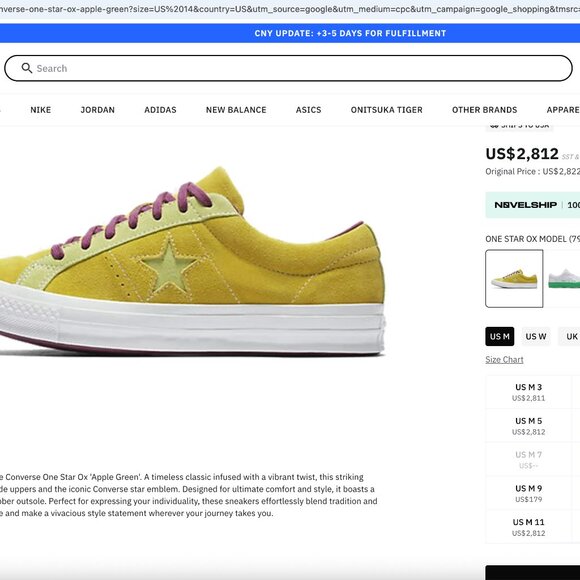 Ultra Rare/Discontinued/Vintage Style Converse One Star Ox Apple Green-Size 10.5 - Picture 10 of 12